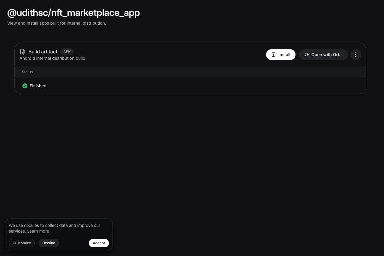 NFT Marketplace App screenshot