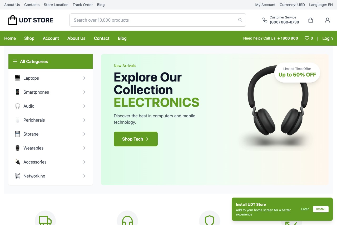 UDT Online Store screenshot